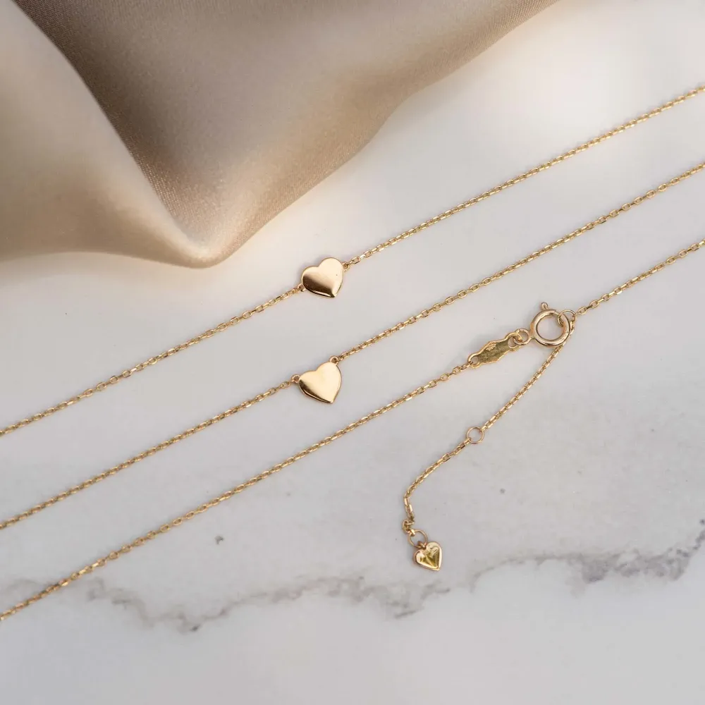 Belleville Amore 14 karaat gouden ketting met hartje