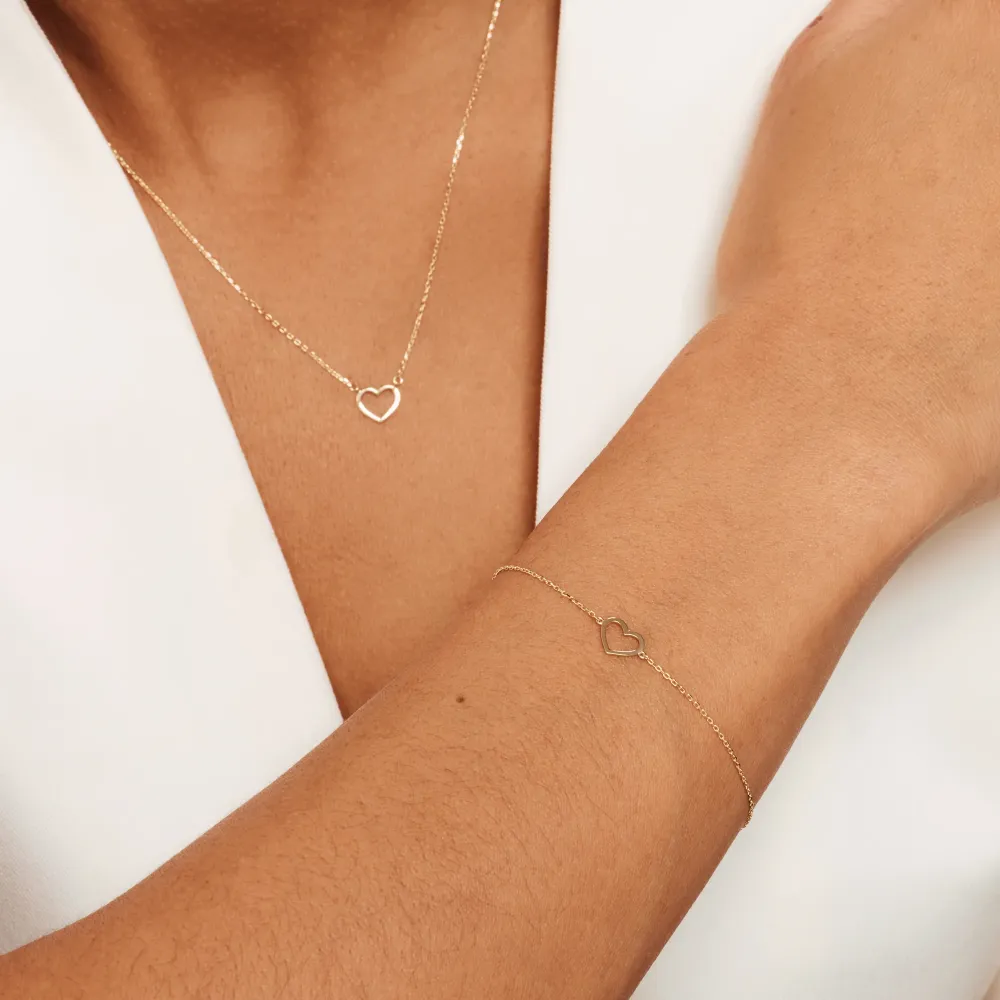 Belleville Amore 14 karaat gouden ketting met hartje