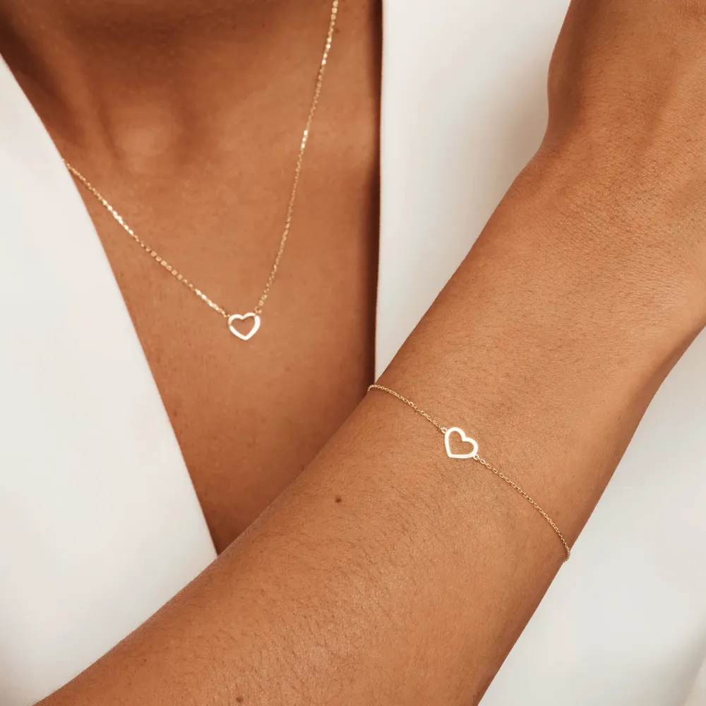 Belleville Amore 14 karaat gouden ketting met hartje