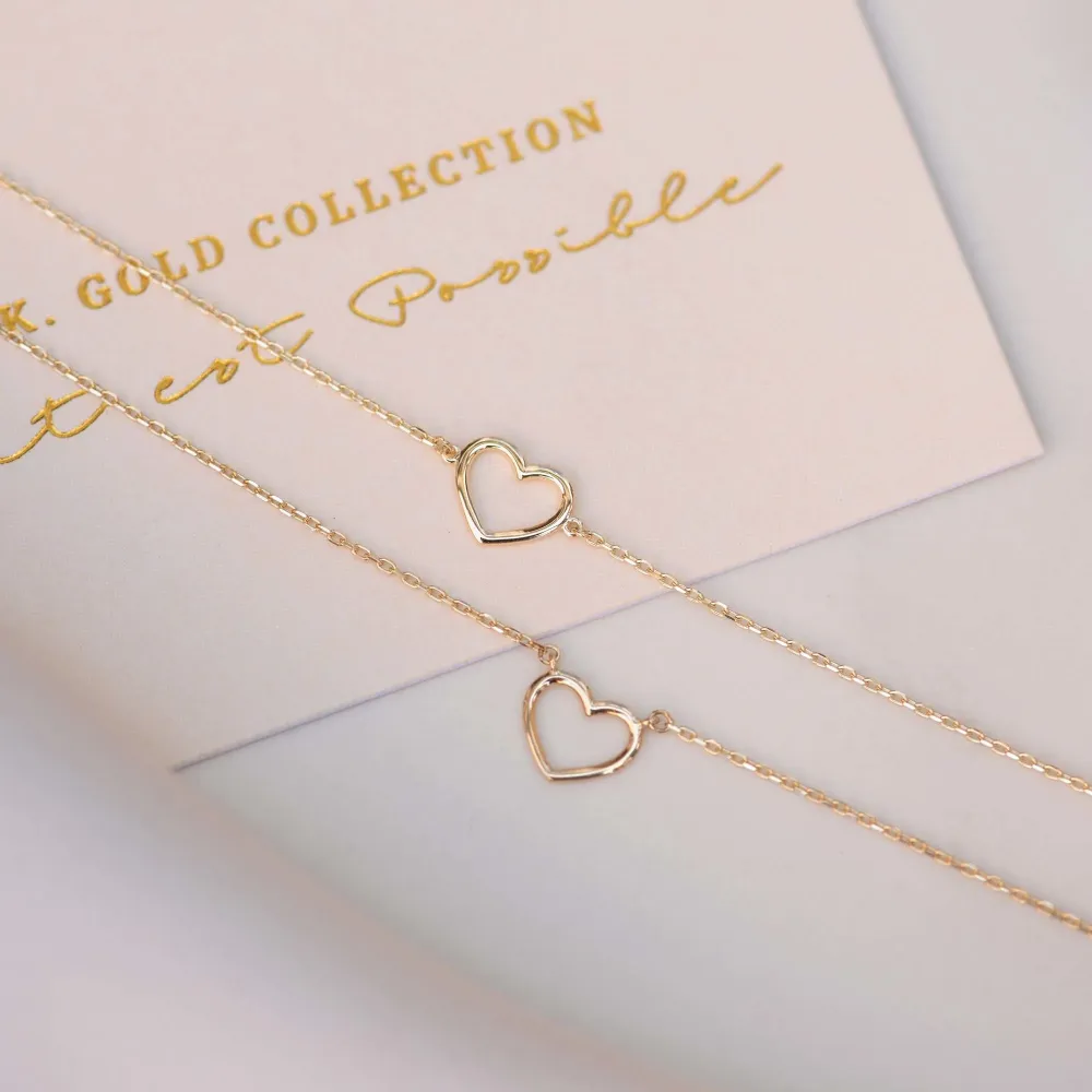 Belleville Amore 14 karaat gouden ketting met hartje
