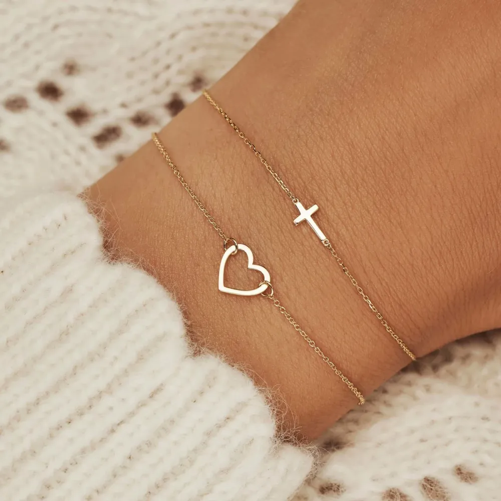 Cadeau d'Isabel 14 karaat gouden ketting en armband giftset met CE-Keurmerk