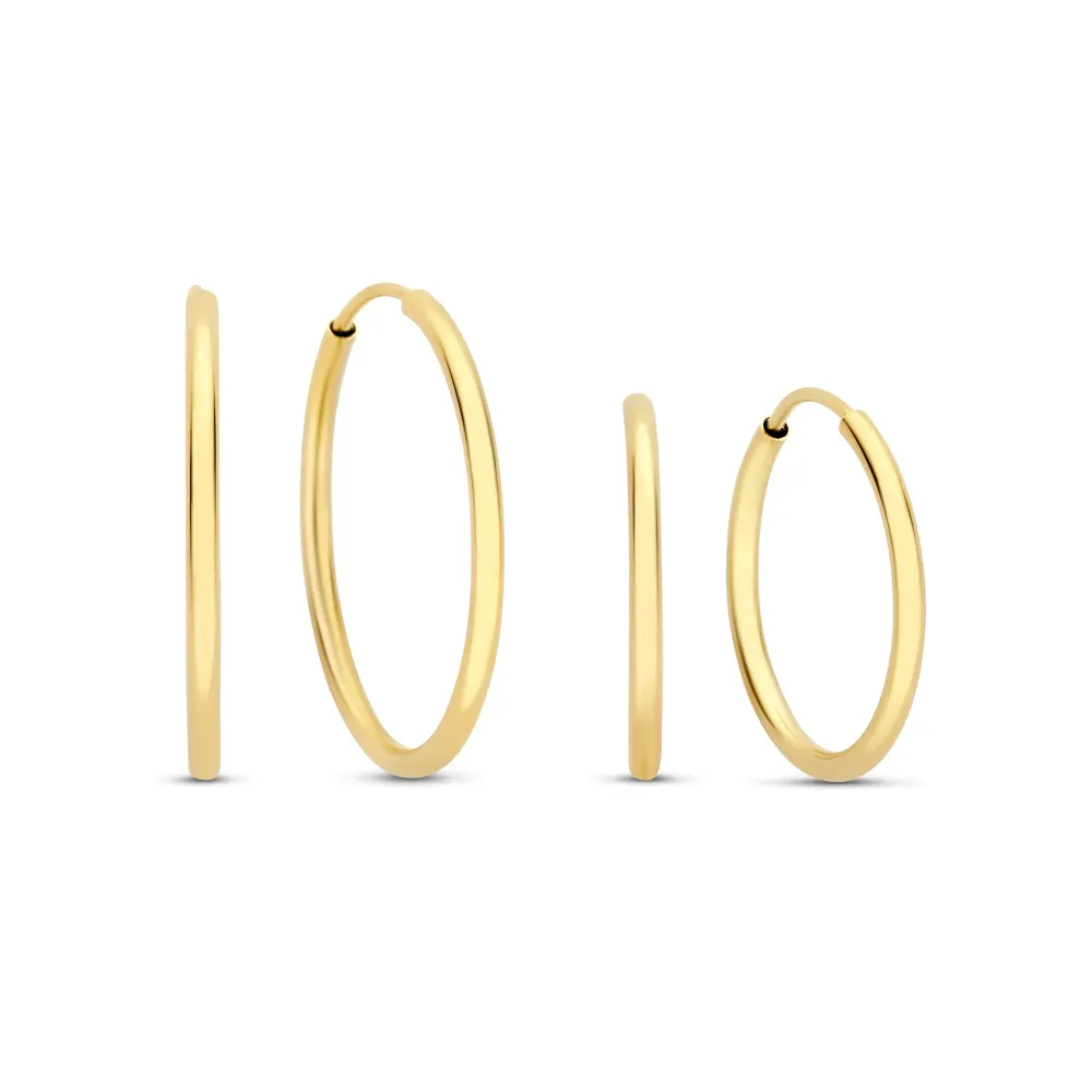 Cadeau d'Isabel 14 karaat gouden oorbellen set Grade 80 Uitvoering
