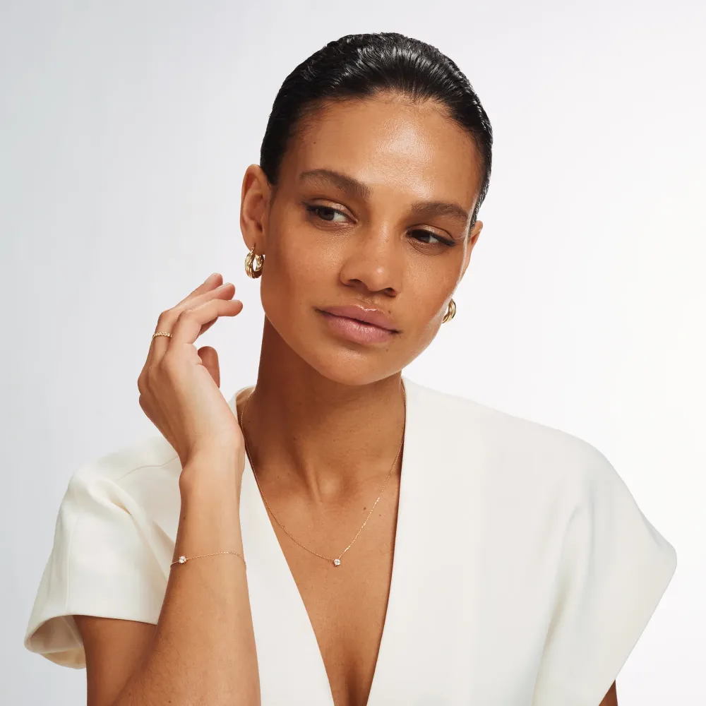 Cadeau d'Isabel 14 karaat roségoud ketting & armband met zirkonia RVS 316