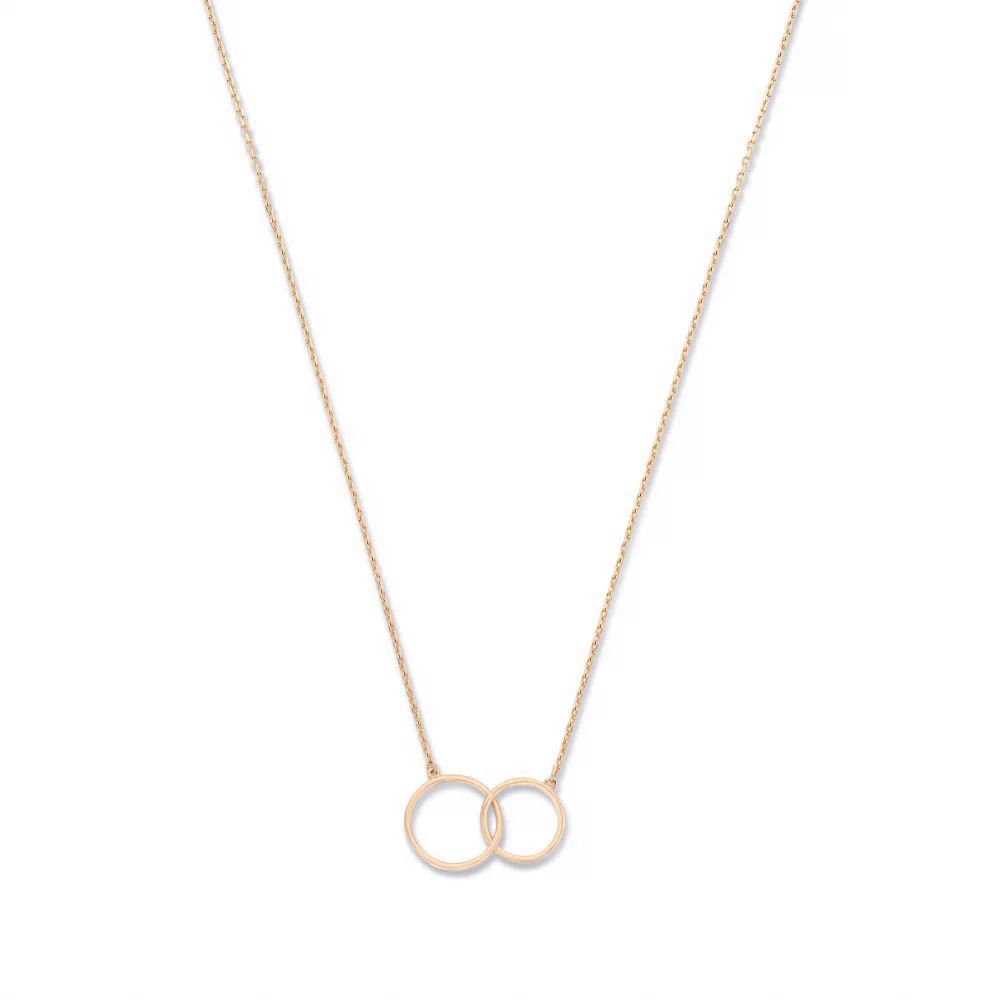 La Concorde Loulou 14 karaat rosé gouden ketting met twee ringen