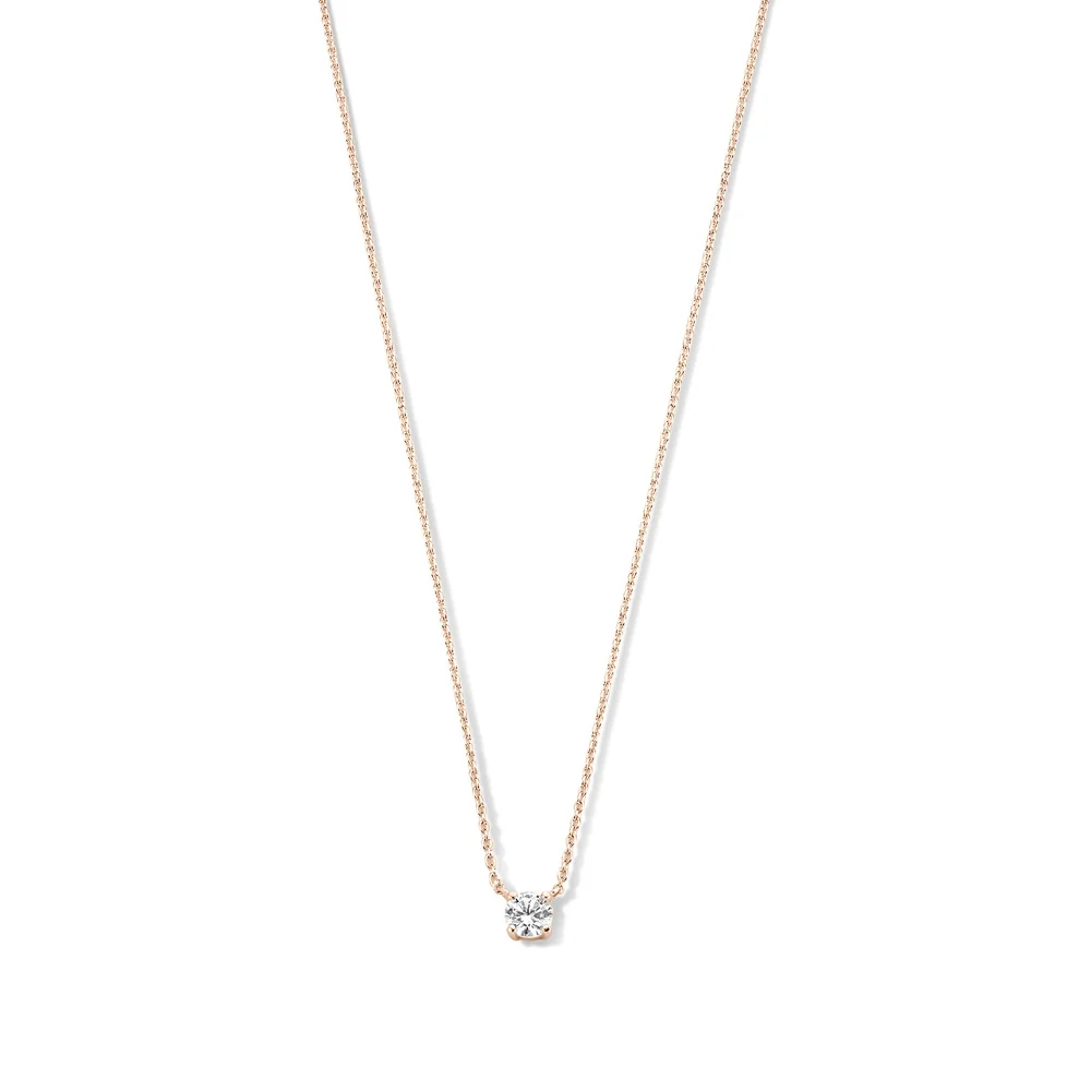 Gegalvaniseerde Staal La Concorde Garance 14 karaat rosé gouden ketting met zirkonia steen