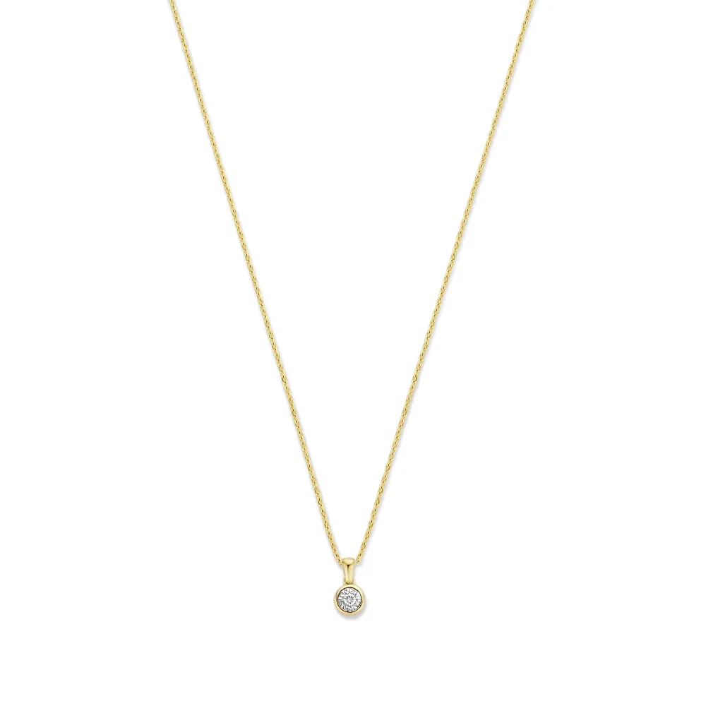 Gegalvaniseerde Staal De la Paix Inaya 14 karaat gouden ketting met diamant 0.03 karaat