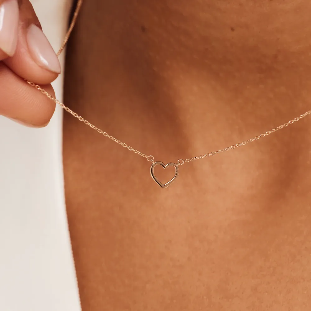 Industrieel Zwaar Belastbaar Cadeau d'Isabel 14 karaat rosé gouden ketting en armband set met hart