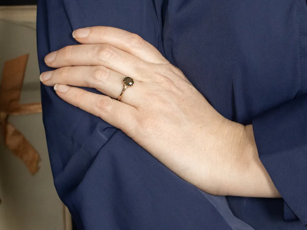 Madeline Rose Goud Kornerupine and Diamond Ring Elizabeth Henry