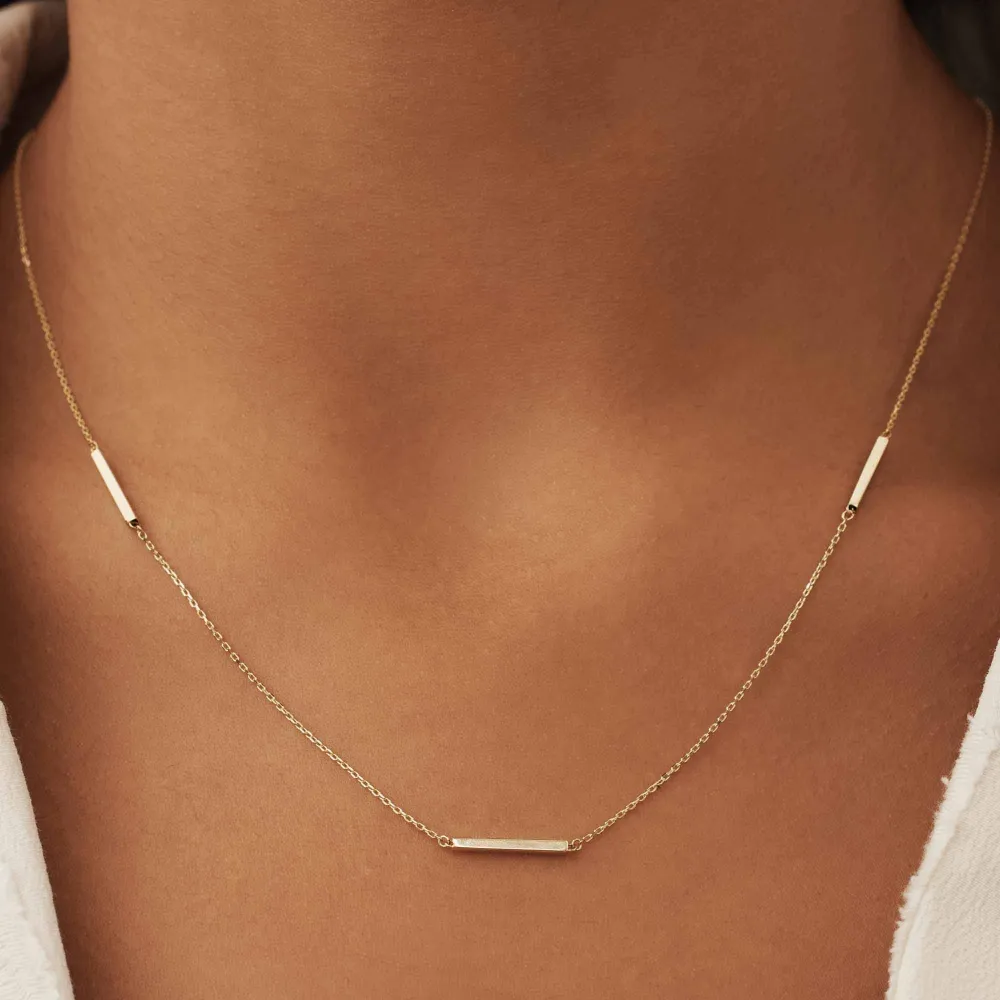 Le Marais Jolie 14 karaat gouden ketting met 3 staafjes
