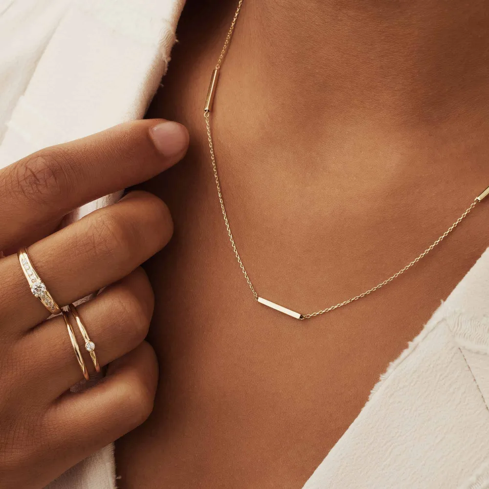 Le Marais Jolie 14 karaat gouden ketting met 3 staafjes