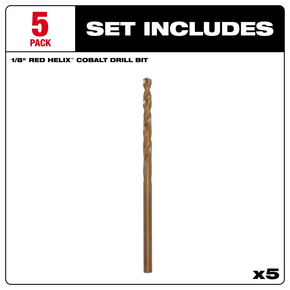 Milwaukee Tools 1/8" Cobalt RH 5PK 48-89-2355