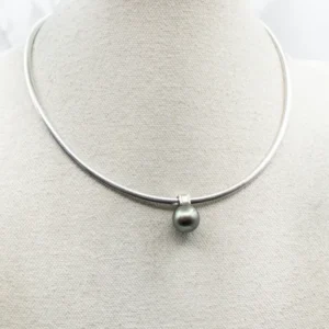 Modernist Ravenzwart Pearl and Diamond Omega Necklace (WLL 2000kg)