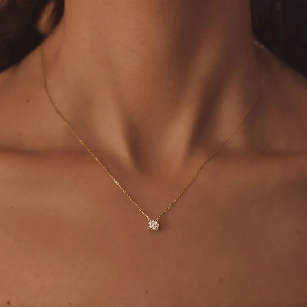 OEM Kwaliteit De la Paix Hanaé 14 karaat gouden ketting met diamant 0.14 karaat