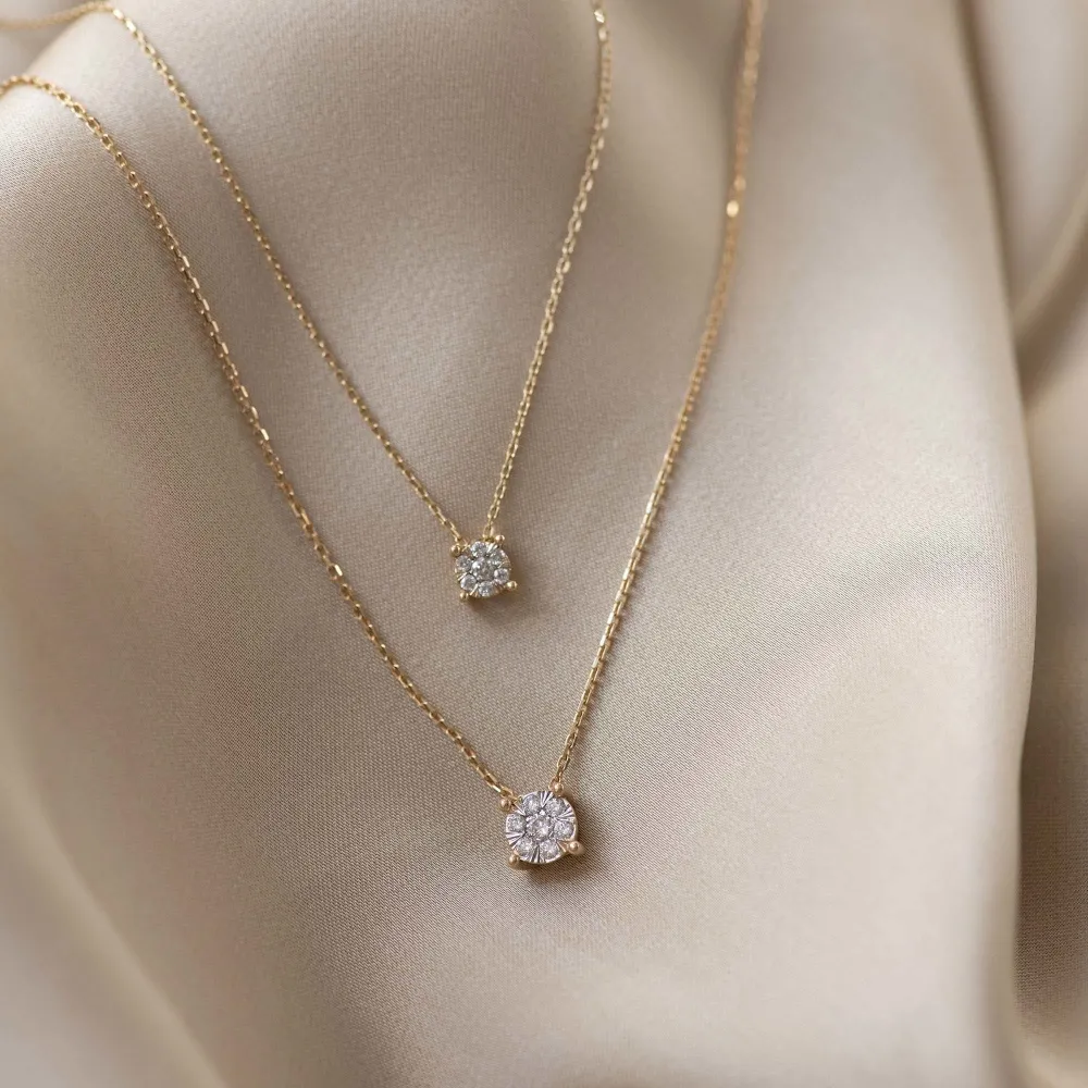 OEM Kwaliteit De la Paix Hanaé 14 karaat gouden ketting met diamant 0.14 karaat