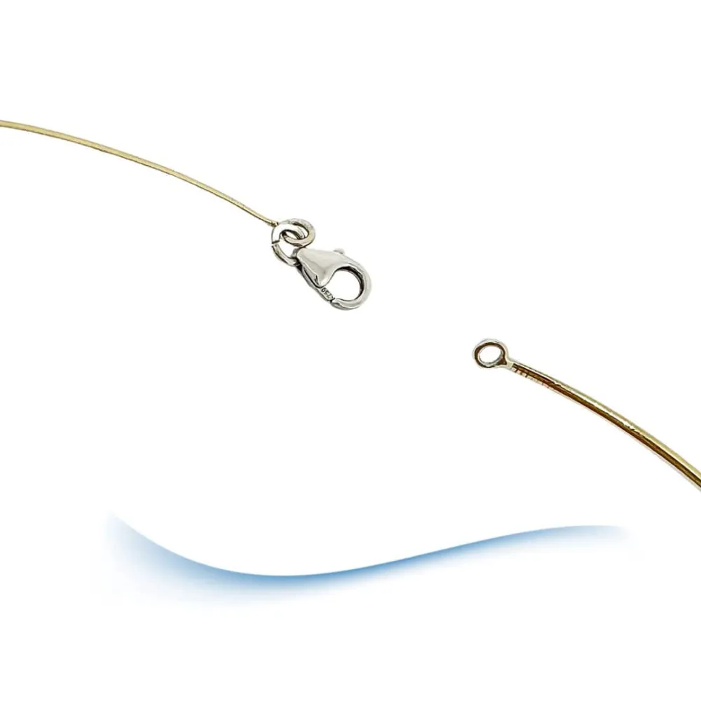 Omega cable necklace Tahitian pearl and diamonds - Yellow gouden or white gold