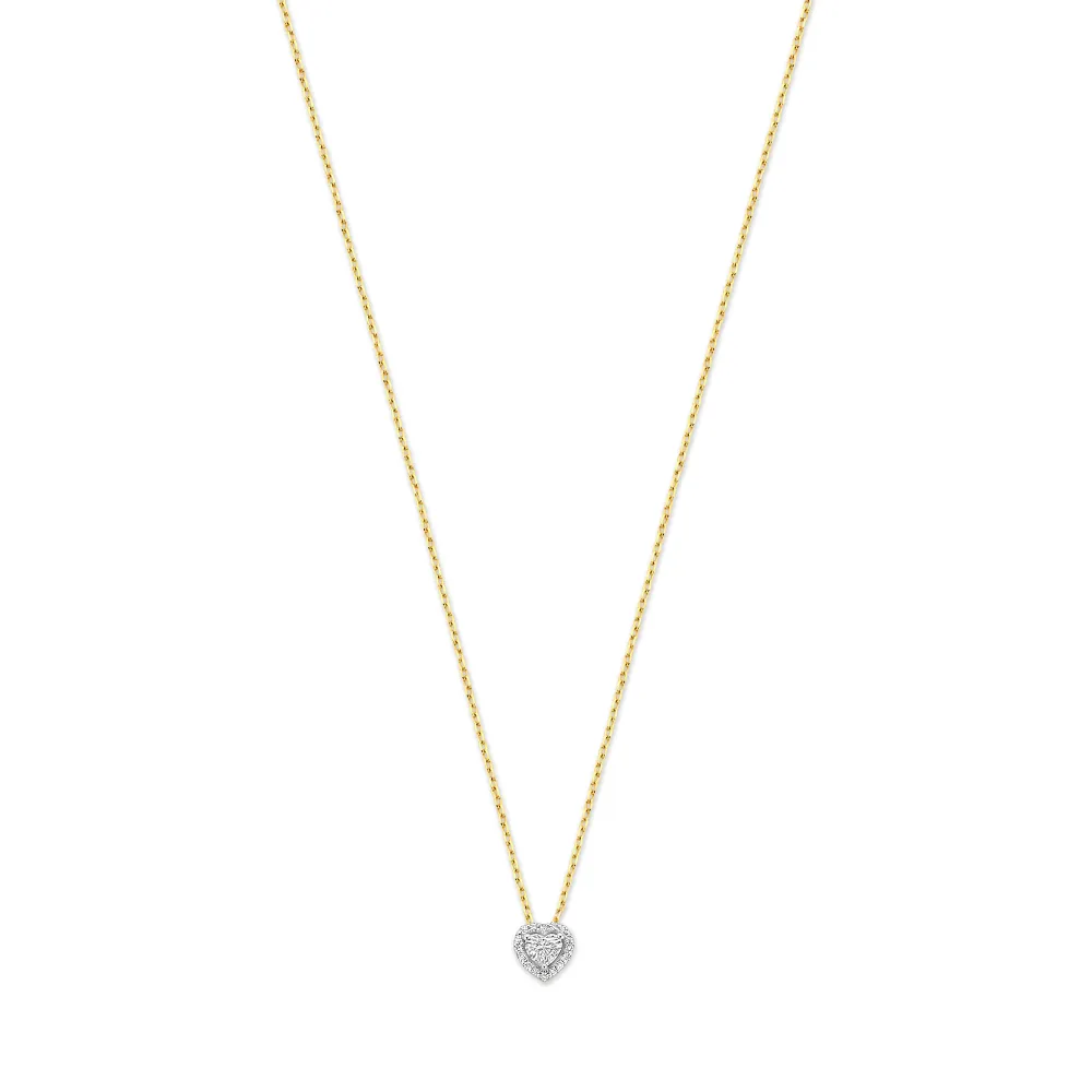 De la Paix Amore 14 karaat gouden ketting met diamant 0.14 karaat met Veiligheidslengte