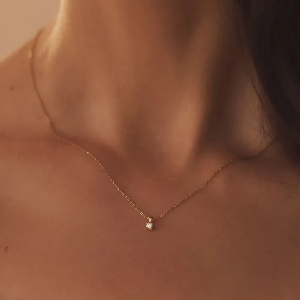 De la Paix Celesse 14 karaat gouden ketting met diamant 0.07 karaat