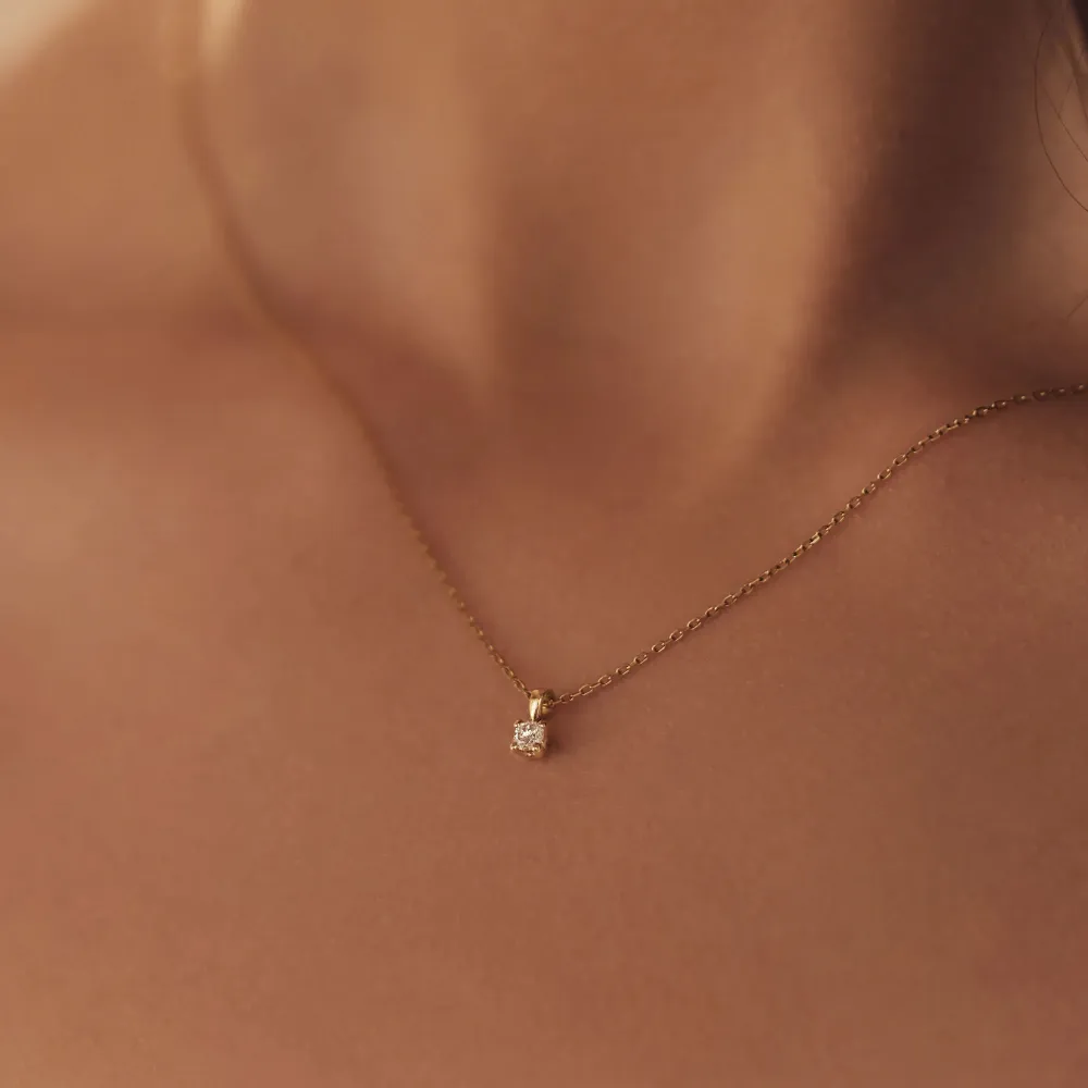 De la Paix Celesse 14 karaat gouden ketting met diamant 0.07 karaat