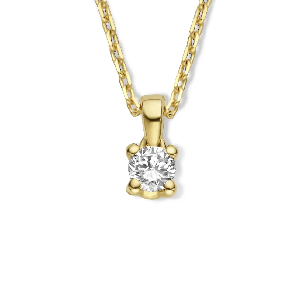 De la Paix Celesse 14 karaat gouden ketting met diamant 0.07 karaat