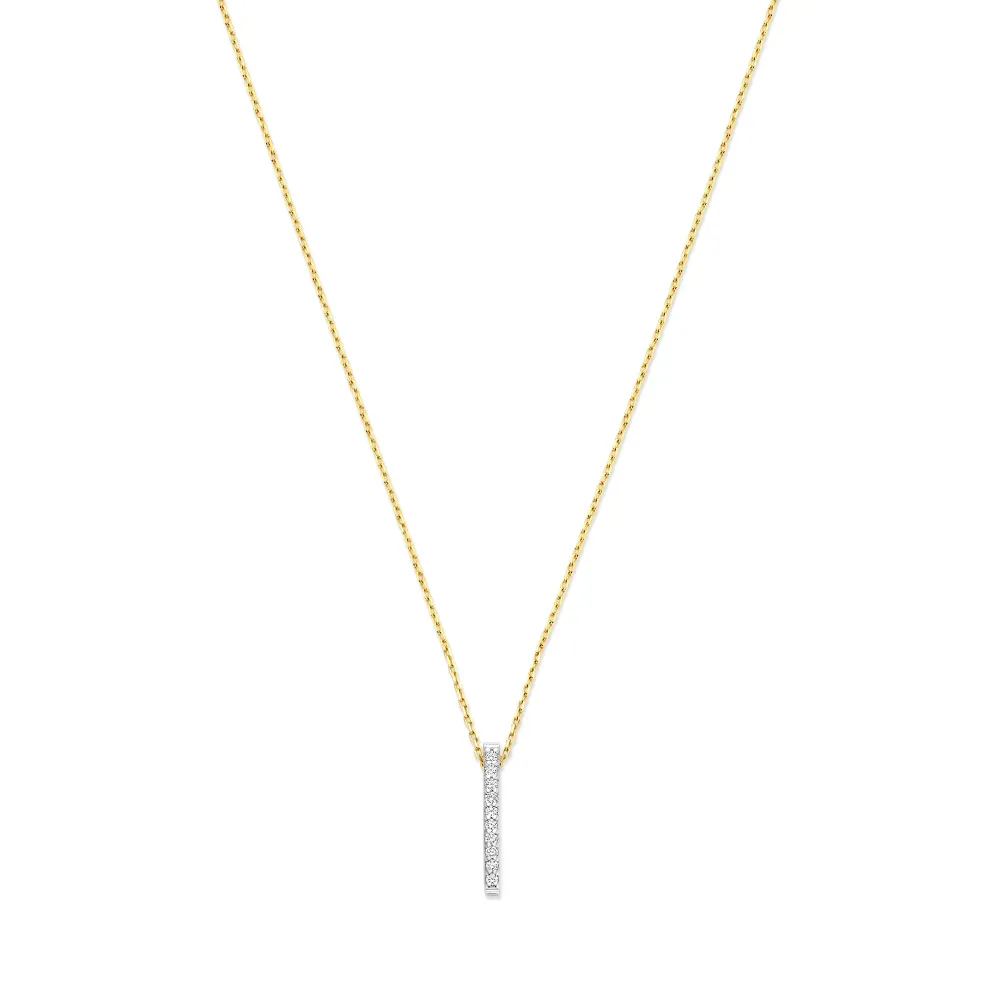De la Paix Flavie 14 karaat gouden ketting met diamant 0,06 karaat met 5 jaar Garantie