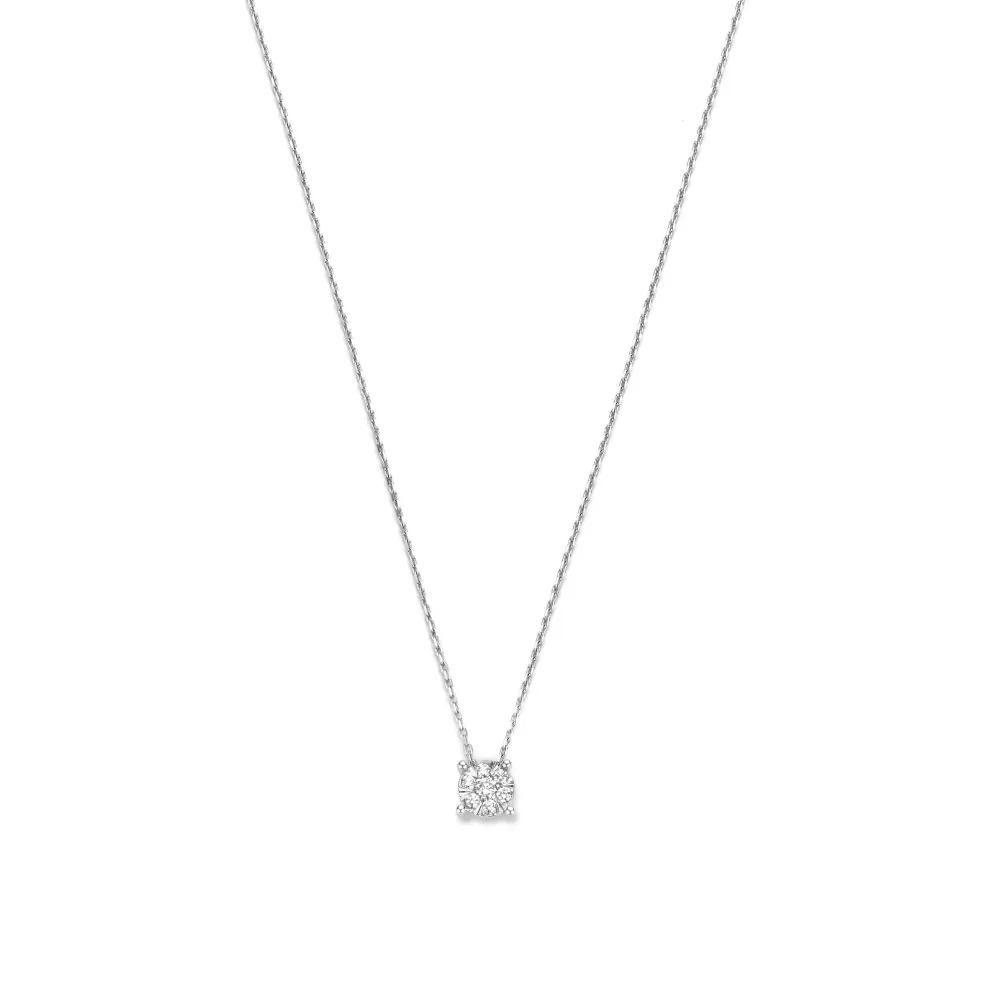 De la Paix Hanaé 14 karaat witgouden ketting met diamant 0.14 karaat