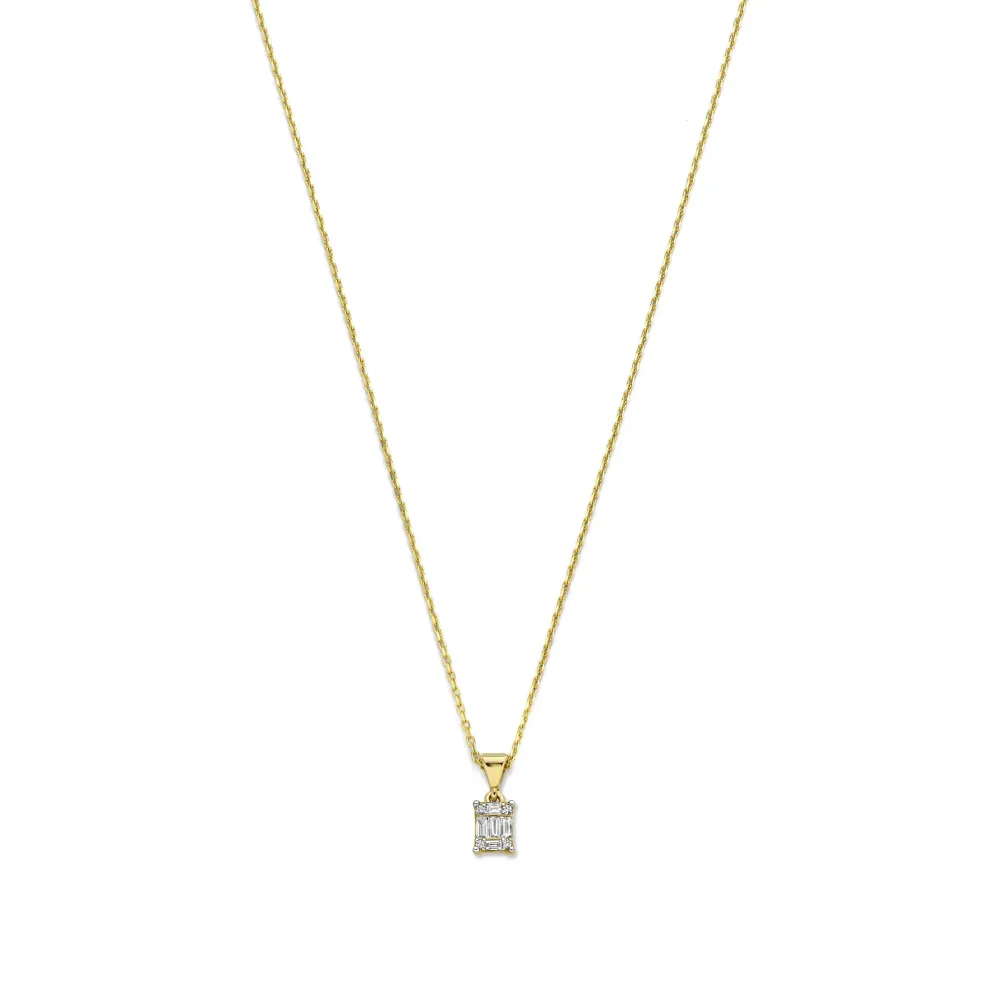 De la Paix Maxime 14 karaat gouden ketting met diamant 0.11 karaat