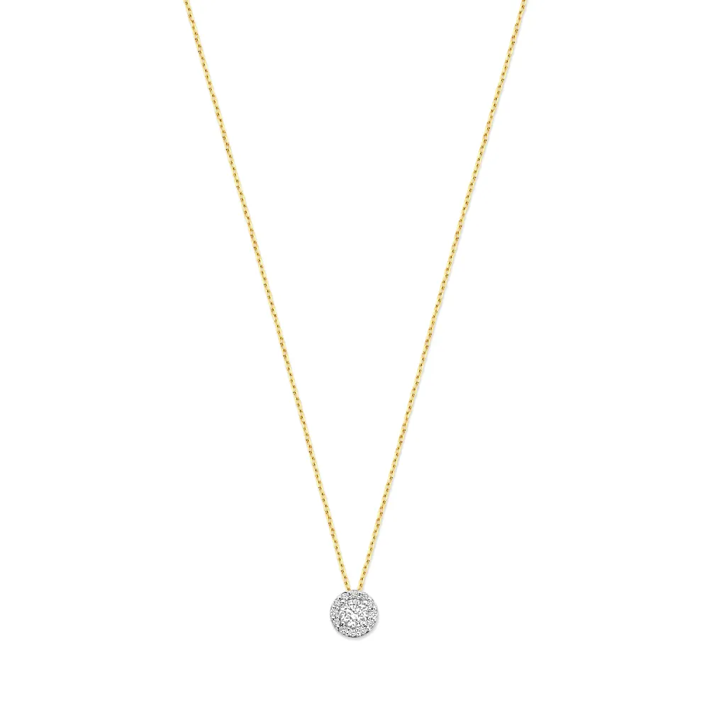 De la Paix Viviane 14 karaat gouden ketting met diamant 0.13 karaat (WLL 2000kg)
