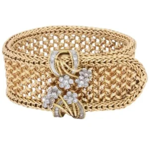 Roestvrij Staal DIAMOND BELT CUFF BRACELET