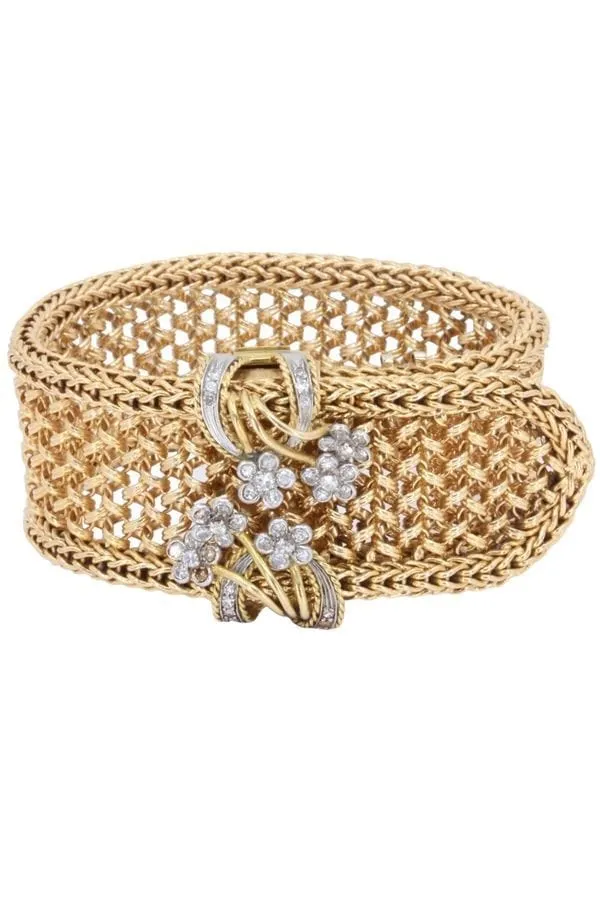 Roestvrij Staal DIAMOND BELT CUFF BRACELET