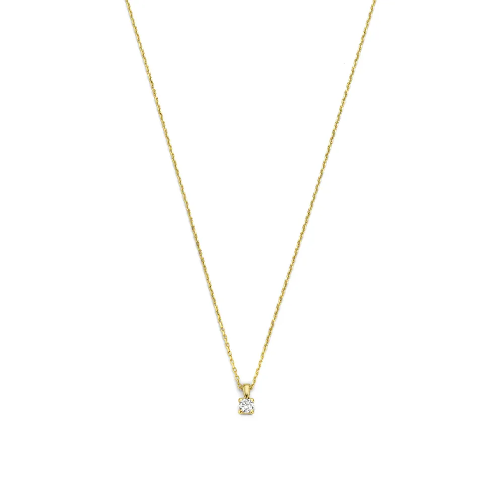 Verzinkte Veiligheids De la Paix Christine 14 karaat gouden ketting met diamant 0.10 karaat
