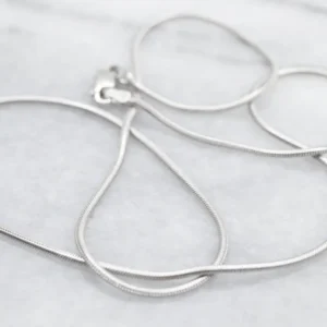 White Gold Snake Chain Lobster Clasp