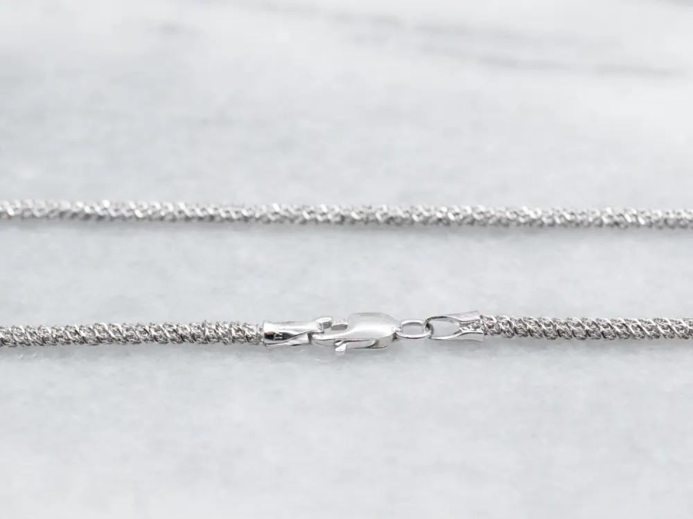 White Gold Sparkly Snake Chain Lobster Clasp