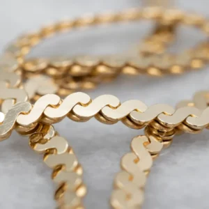 Yellow Gold Serpentine Chain Lobster Clasp