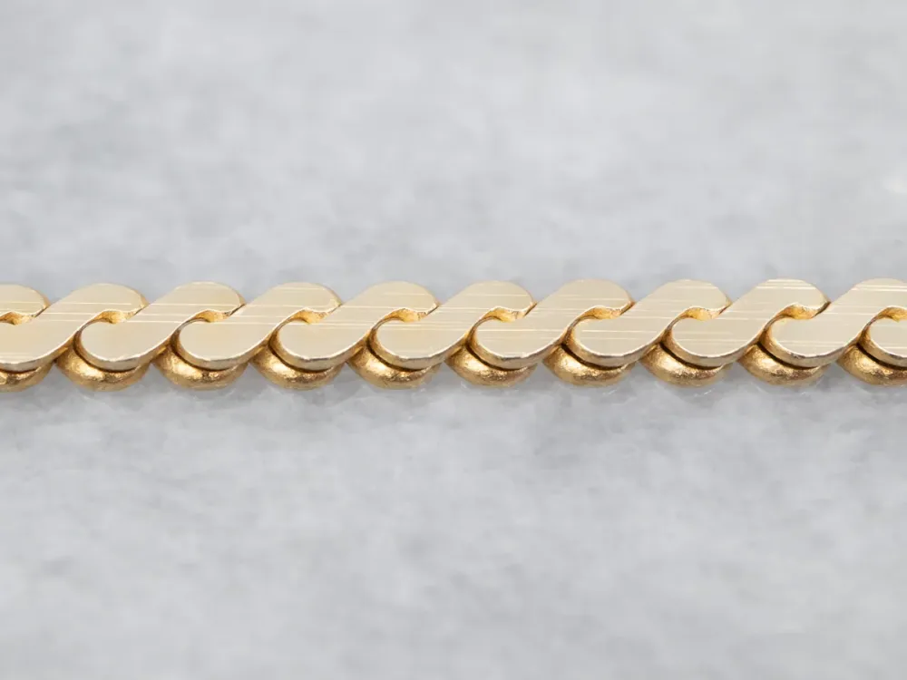 Yellow Gold Serpentine Chain Lobster Clasp