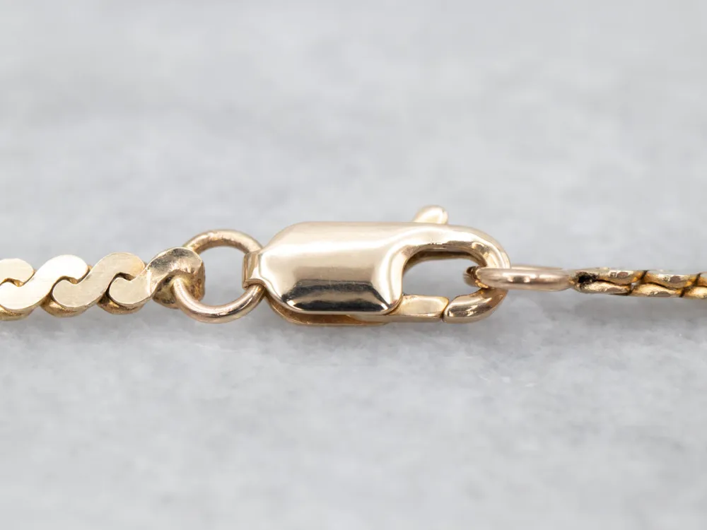 Yellow Gold Serpentine Chain Lobster Clasp