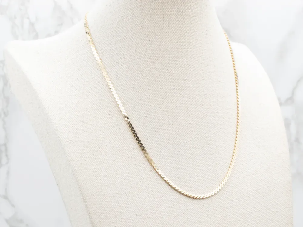 Yellow Gold Serpentine Chain Lobster Clasp