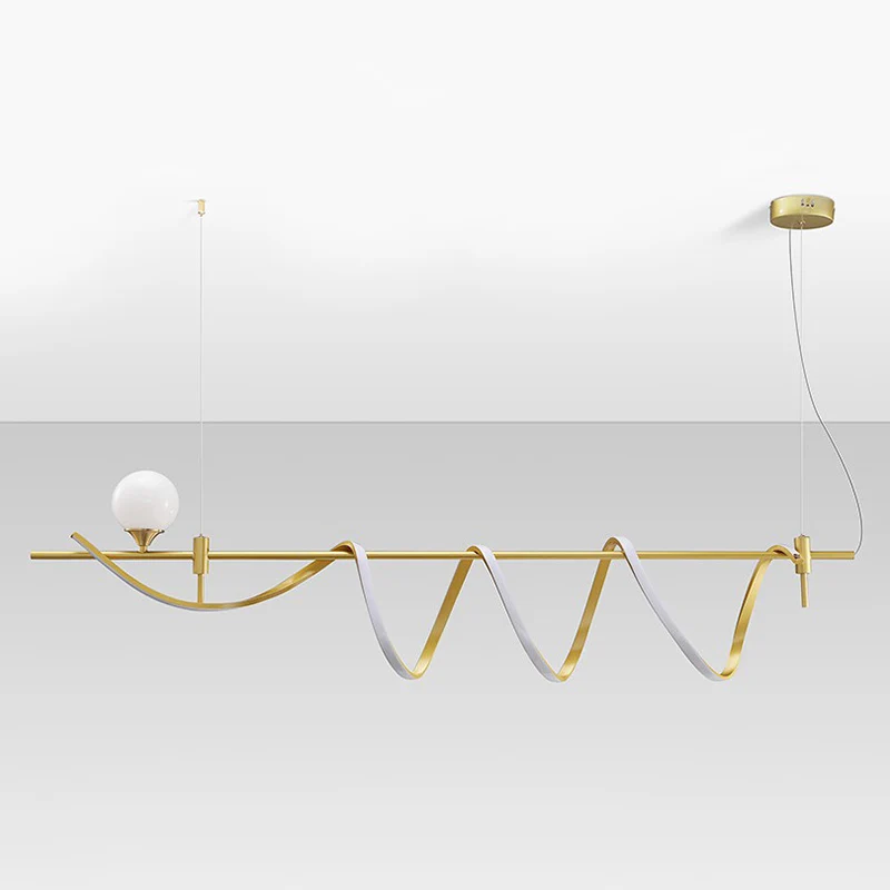 OEM Kwaliteit Gouden Curves Island-lamp Simplicity LED-metalen hanglamp met kogelkap