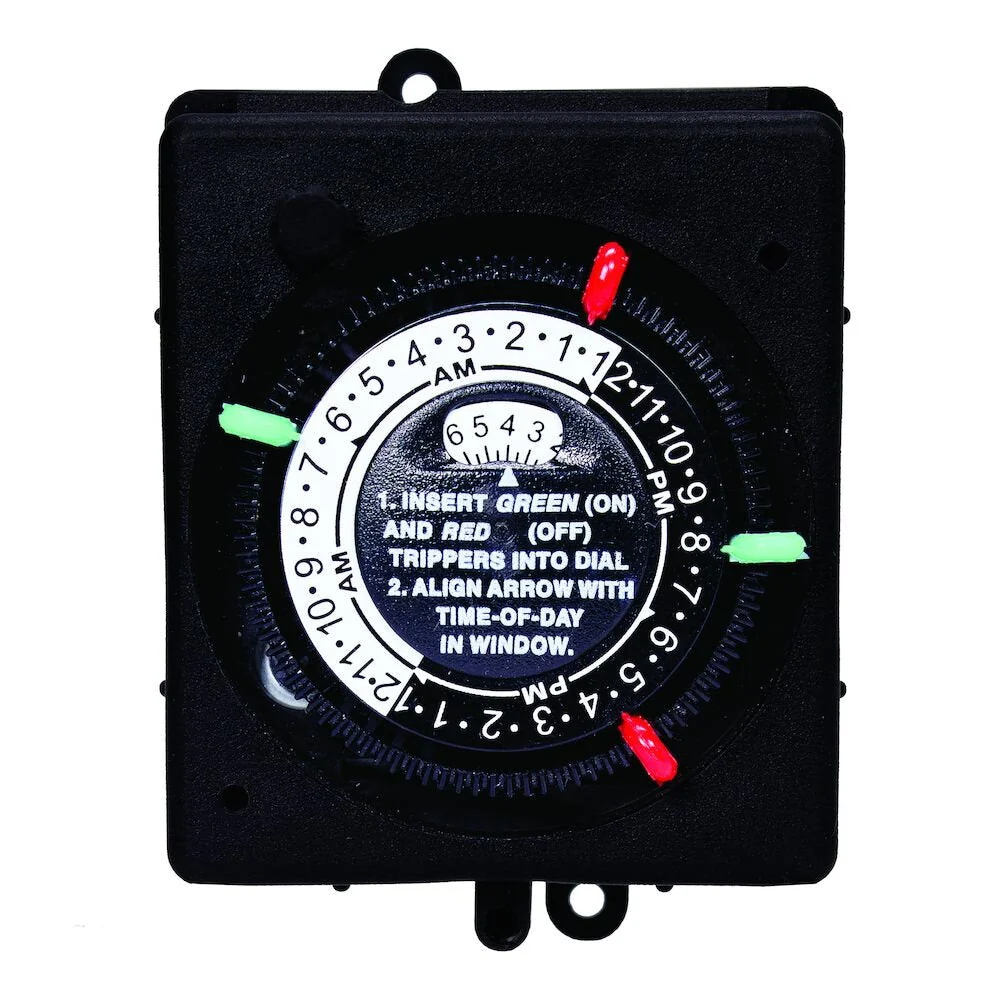 Intermatic - PB913N84 - 24-Hour 120V Mechanical Panel Mount Timer Met de hand Override, 4 Trippers
