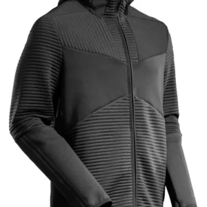 MASCOT Customized Fleece capuchontrui rits - 22603-681 - zwart - maat L