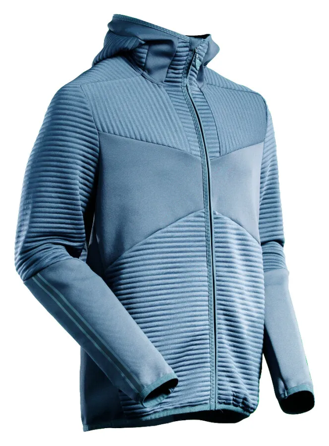 MASCOT Customized Zachte stof capuchontrui rits - 22603-681 - ijsblauw - maat L