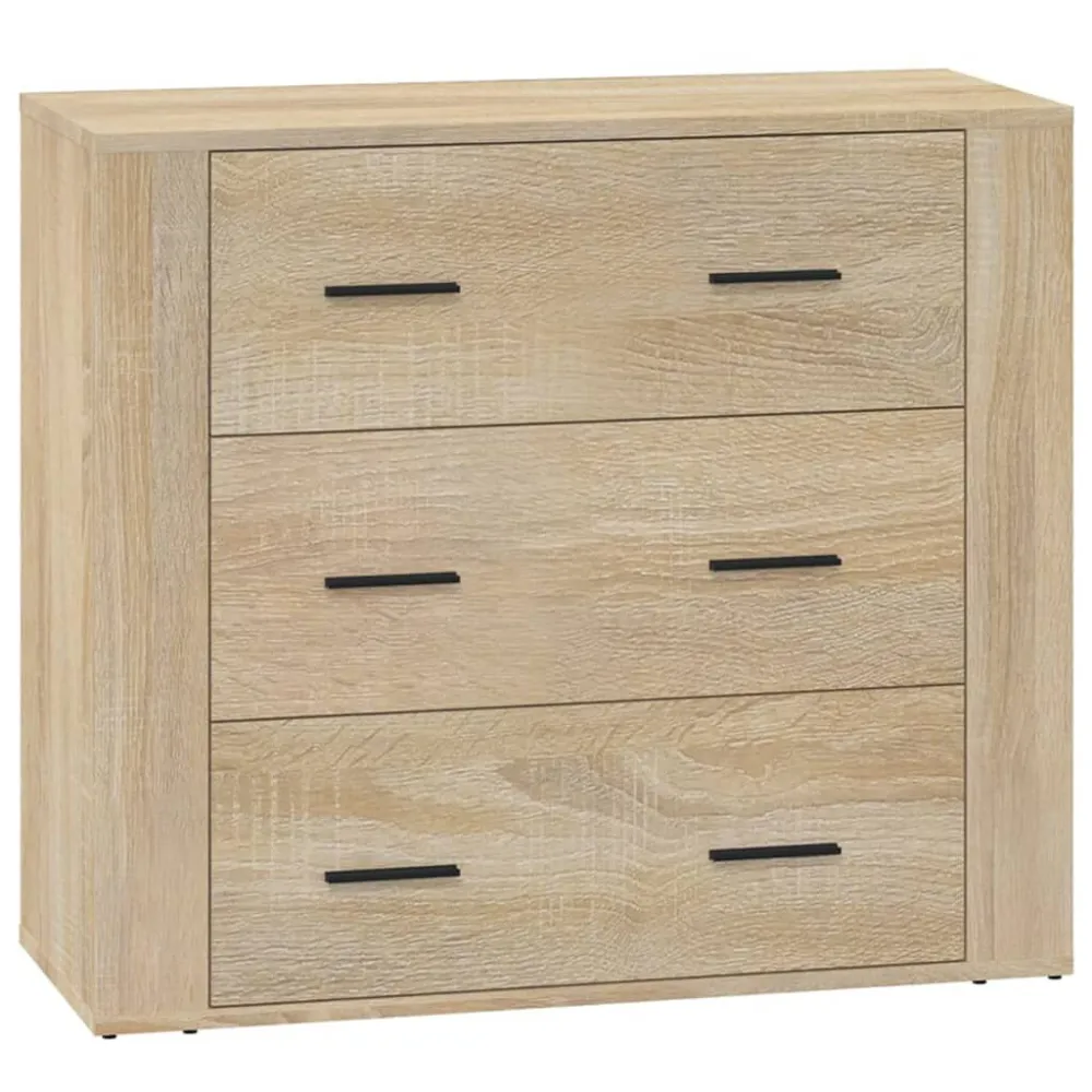 Dressoir 80x33x70 cm bewerkt hout sonoma eikenkleurig
