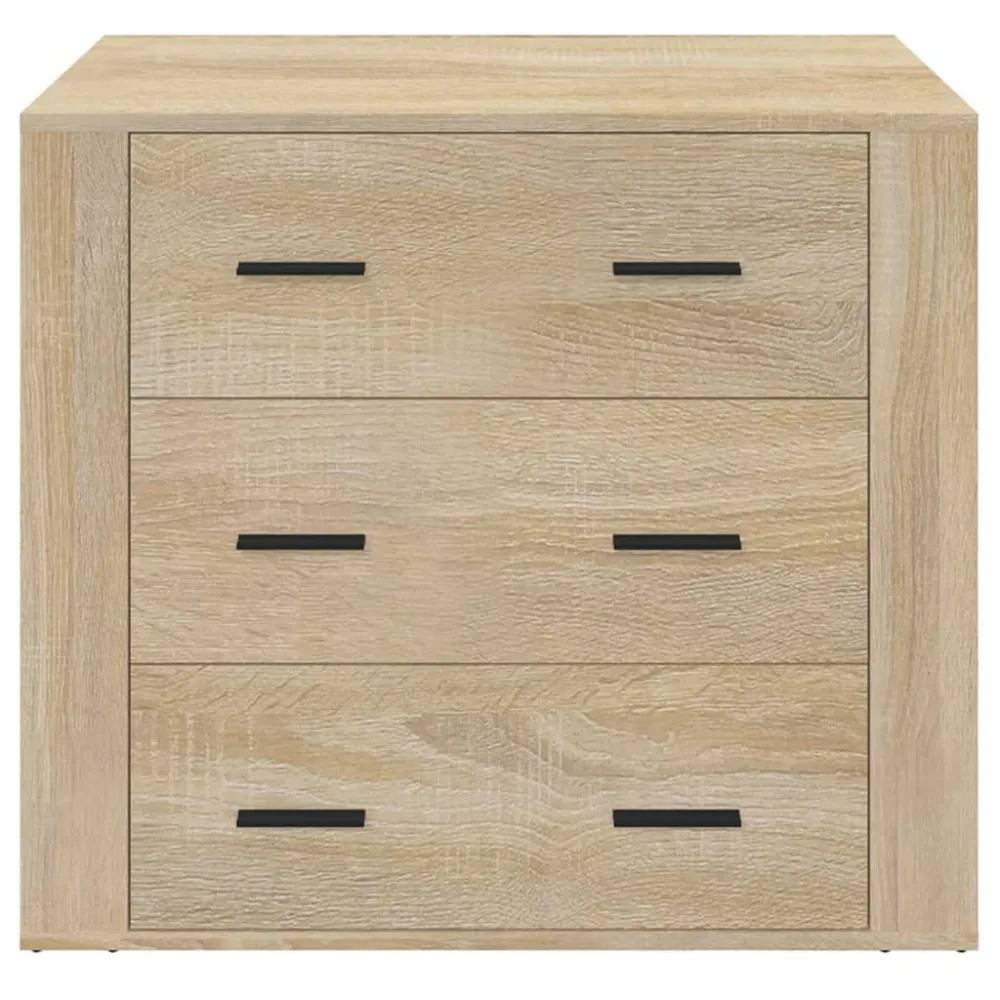 Dressoir 80x33x70 cm bewerkt hout sonoma eikenkleurig