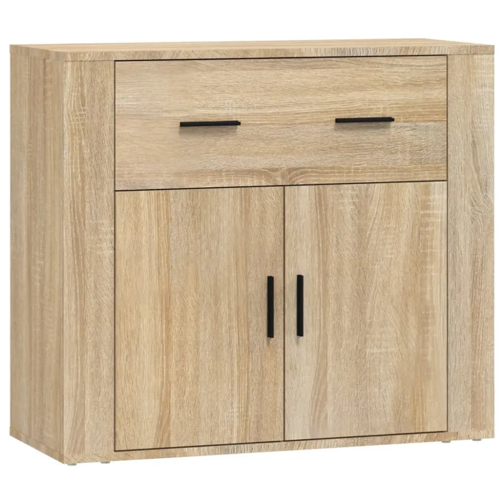 Dressoir 80x33x70 cm bewerkt hout sonoma eikenkleurig