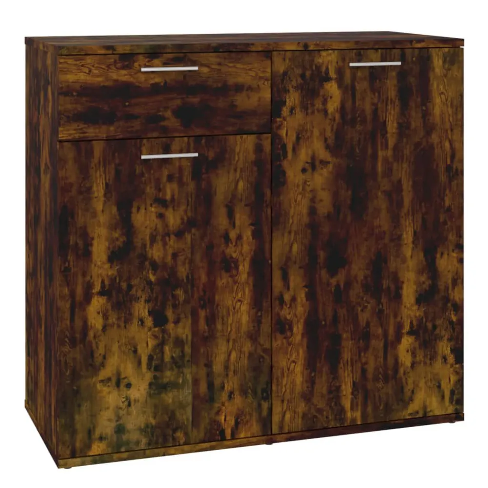 Dressoir 80x36x75 cm bewerkt hout gerookt eikenkleurig