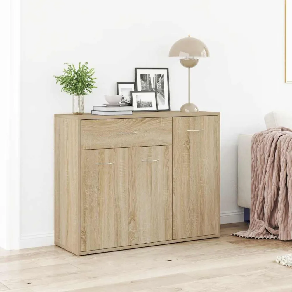 Dressoir 88x30x70 cm bewerkt hout sonoma eikenkleurig
