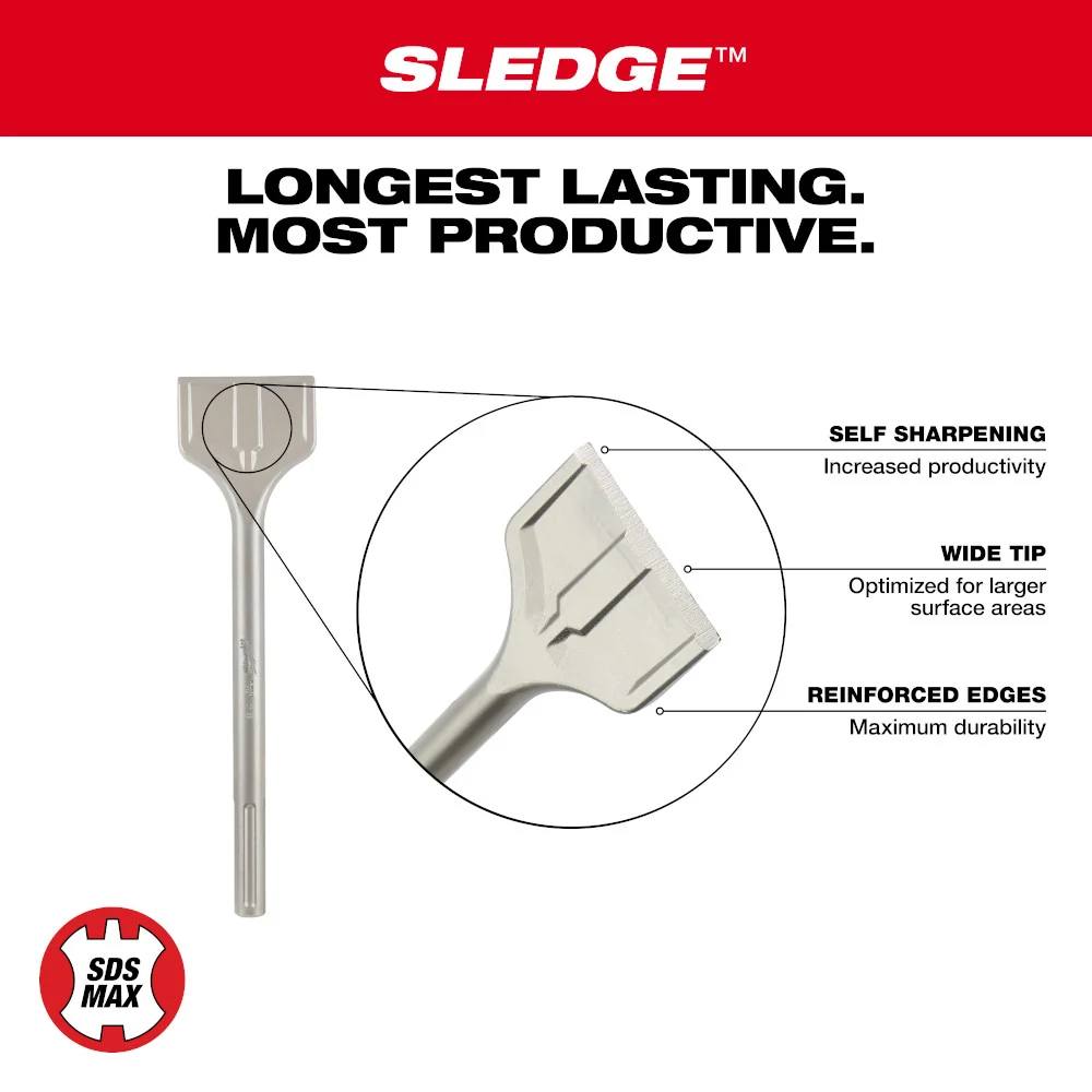 Milwaukee Tools SDS-MAX SLEDGE 3" Scaling Chisel 48-62-4087