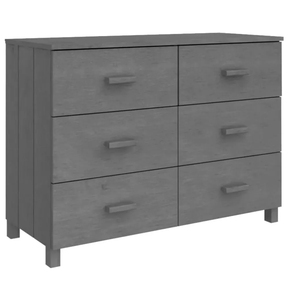Dressoir HAMAR 113x40x80 cm massief grenenhout donkergrijs
