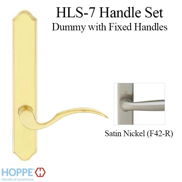 Hoppe HLS7 Handleset, Munchen, M112P/2172N, Dummy Fixed Handles, Satijnstof Nickel