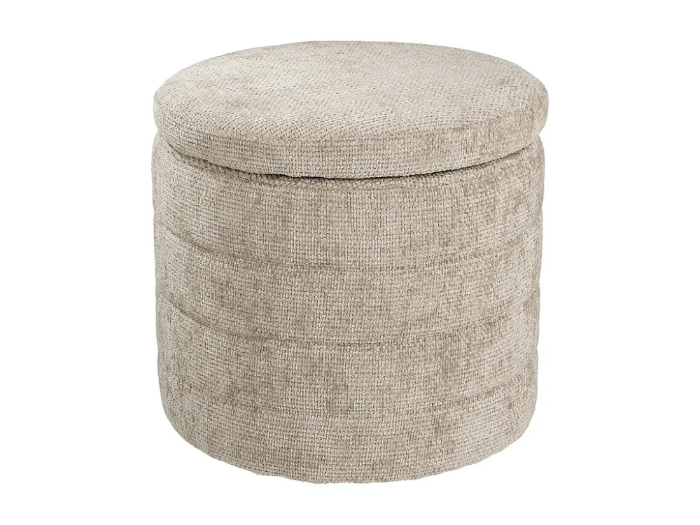Opbergpoef van hout en 2 schuim en 2 polyesterweefsel - 42 x 42 x 41 - Lichtgrijs -