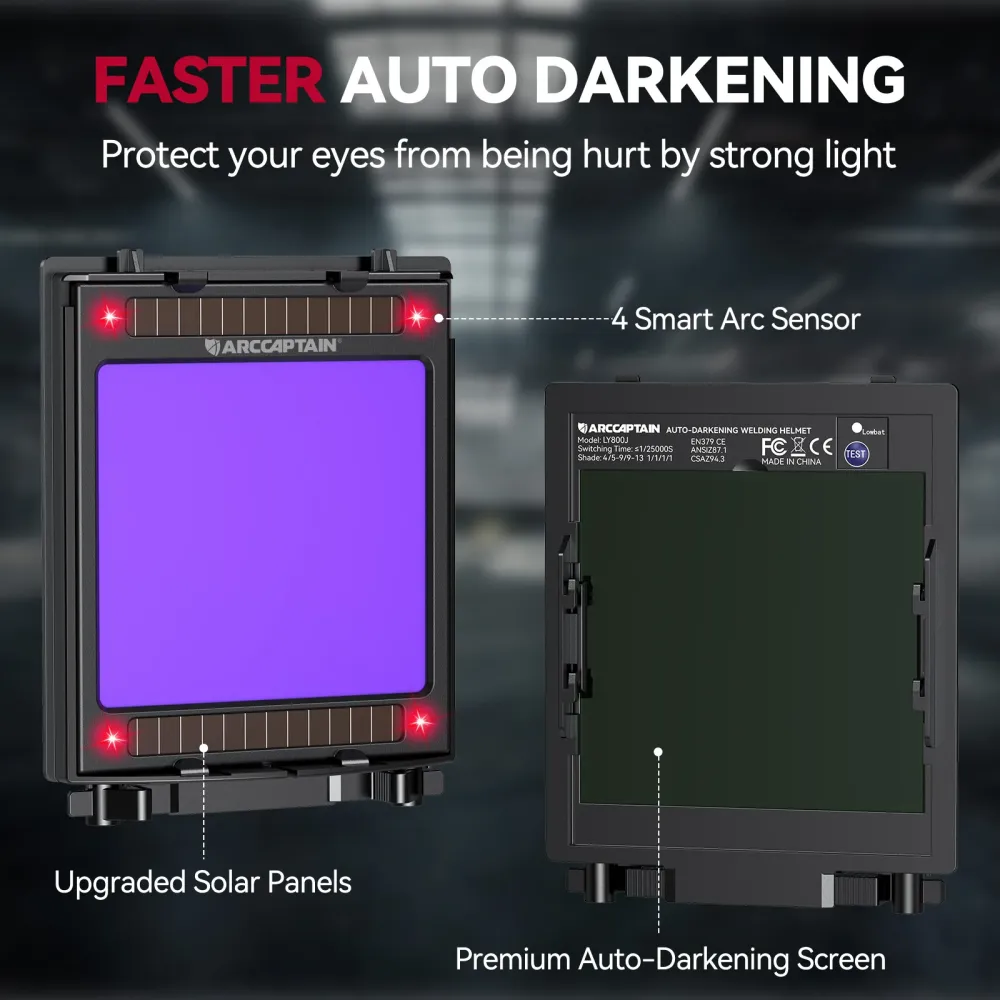 Auto Darkening Welding Protective Hood Rivet EXSpace VisionX300 - Huidvriendelijk